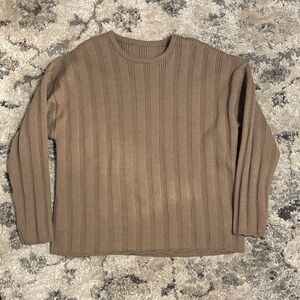 Women's Classic Tan Crewneck Sweater